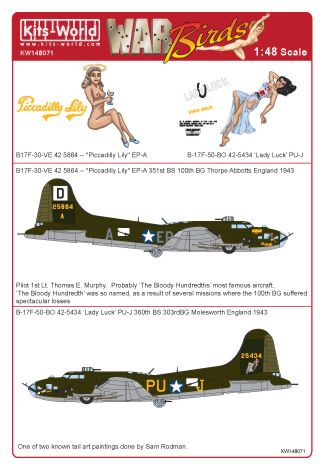 Decal 1/48 Boeing B-17F Flying Fortress 'Piccadilly Lily' (Kits-World)