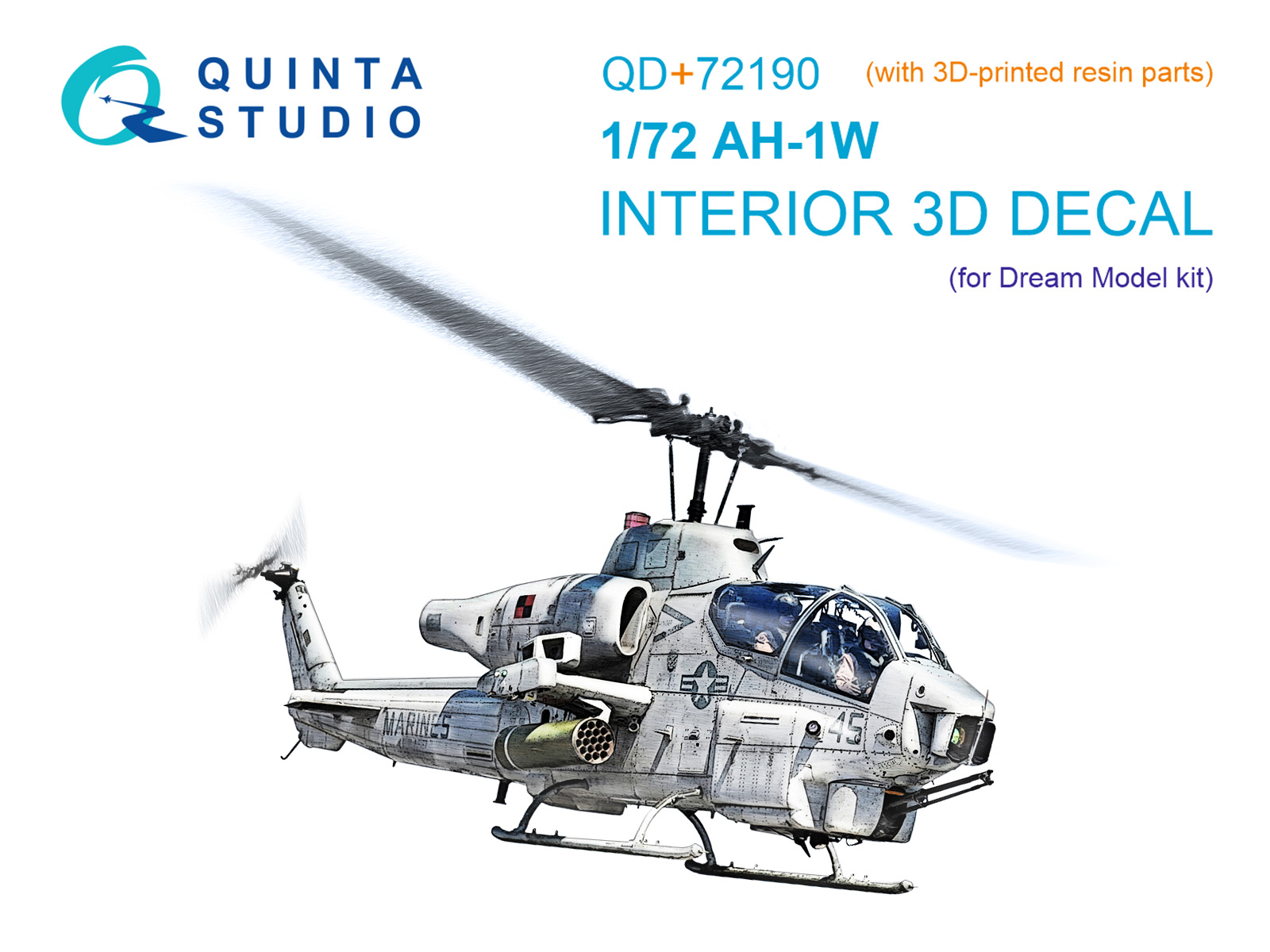 AH-1W 3D-Printed & coloured Interior on decal paper (Dream Model)