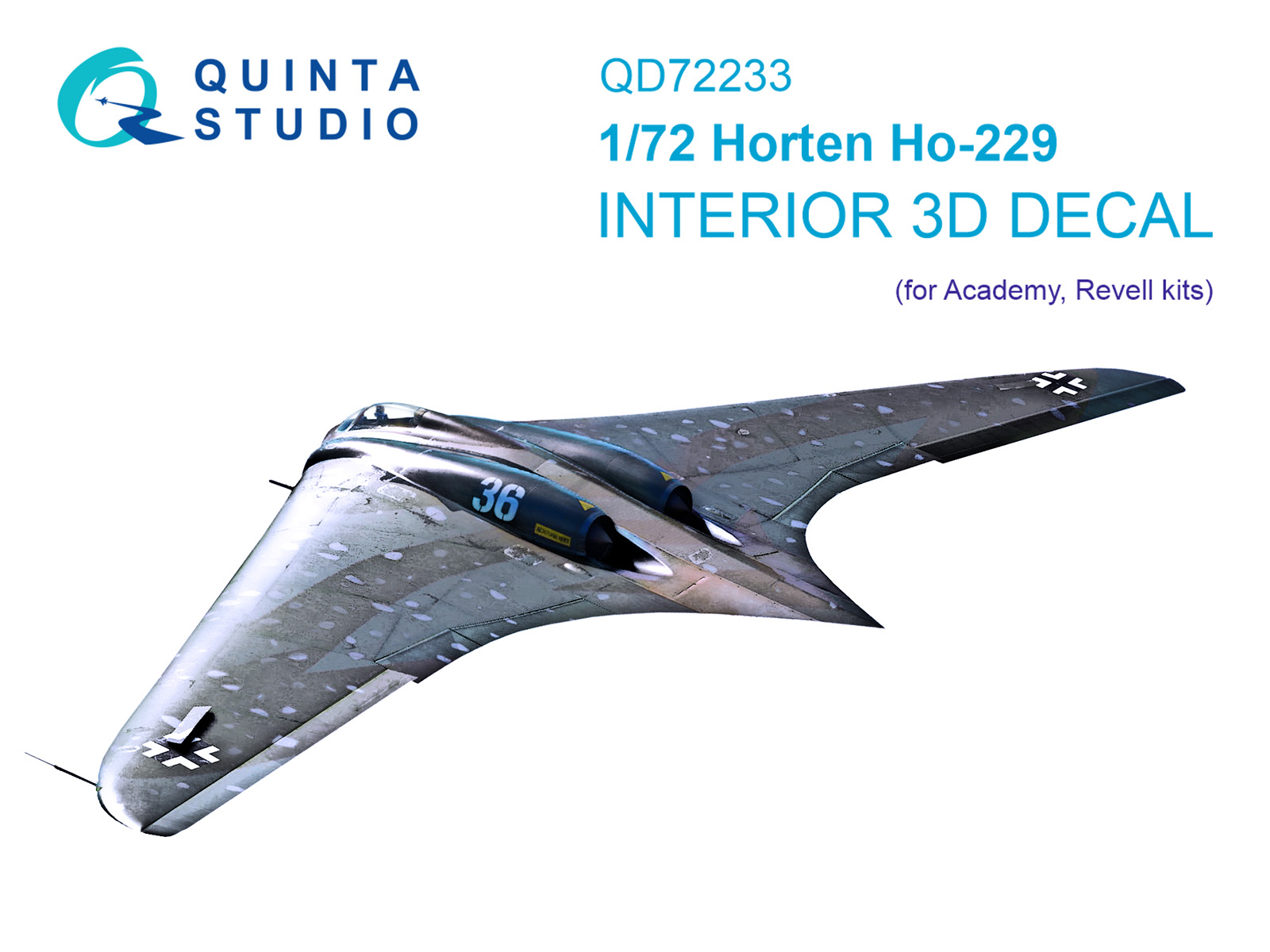 Horten Ho 229 3D-Printed & coloured Interior on decal paper (Academy)
