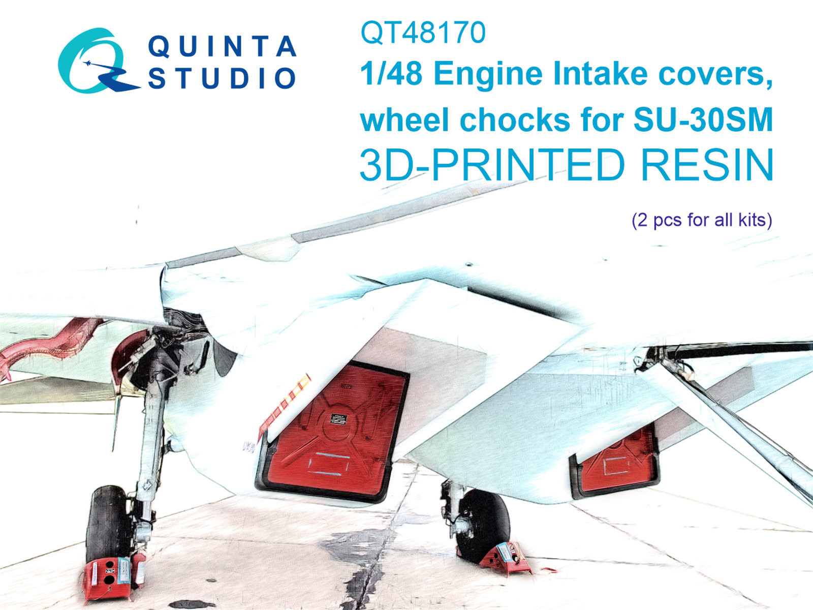 Su-30SM Engine Intake Covers & Wheel Chocks (Zvezda)