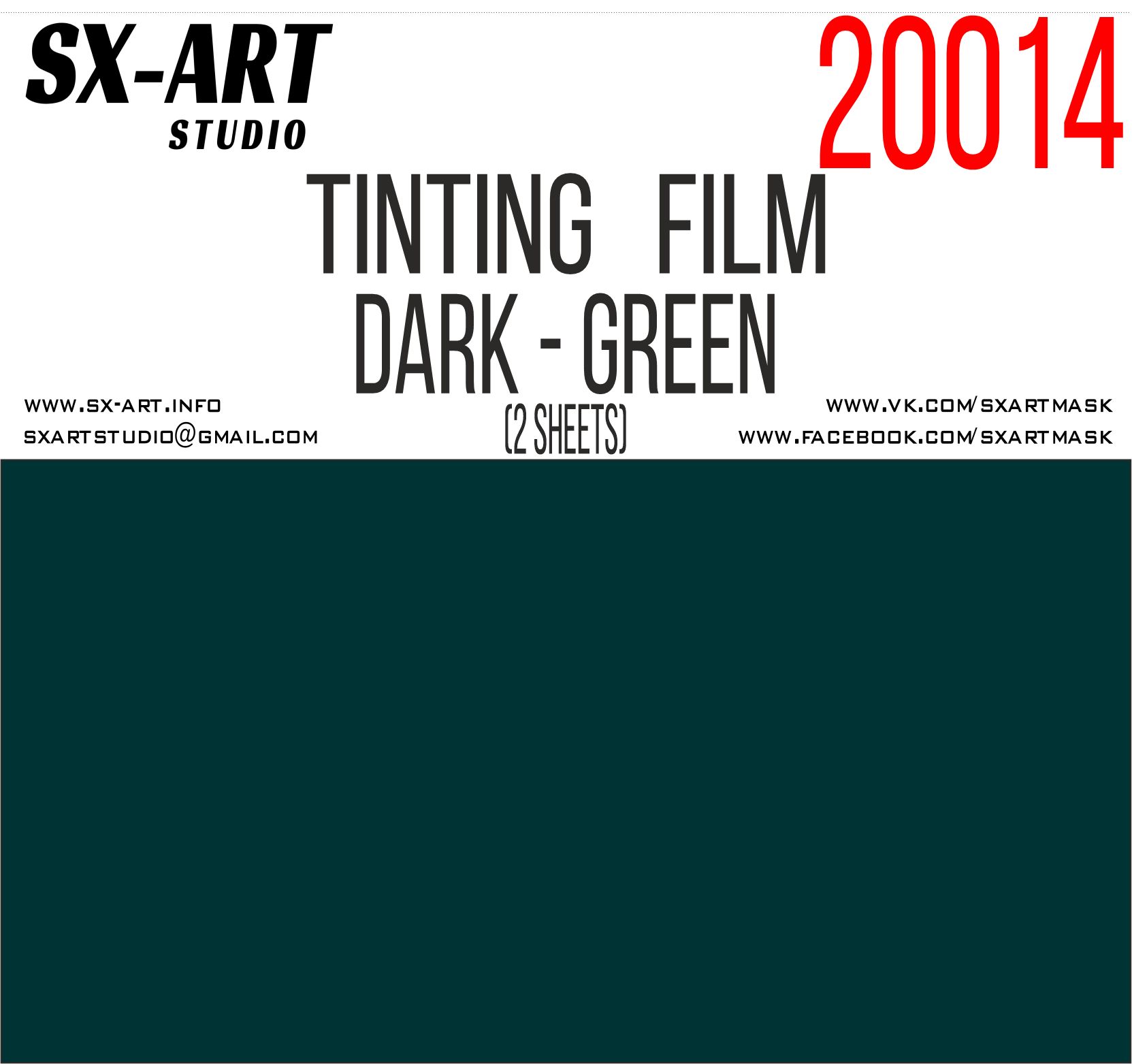 Tinting film dark green 140x200 (2 sheets) (SX-Art)