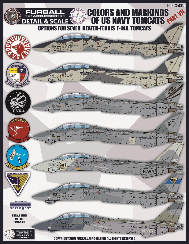 Decal 1/48 'Colors and Markings of US Navy Grumman F-14s Part VII'  (Furball Aero-Design)