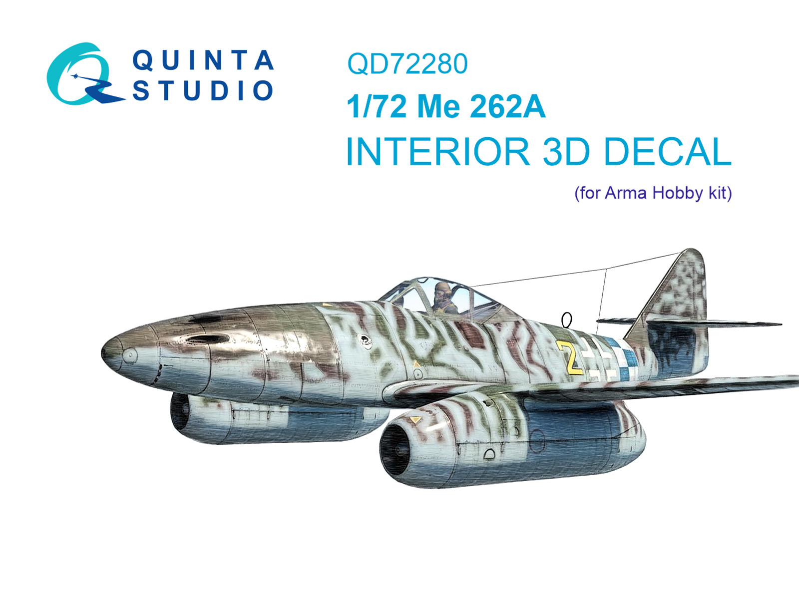 Me 262A 3D-Printed & coloured Interior on decal paper (Arma Hobby)