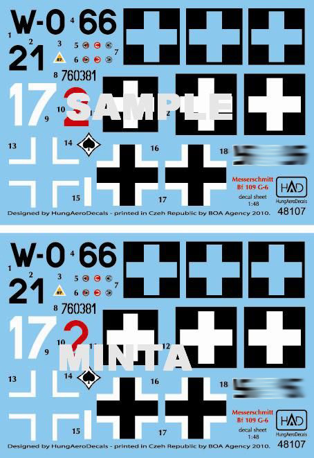 Decal 1/72 Bf 109 G-6 (Hungary, Luftwaffe) (HAD)
