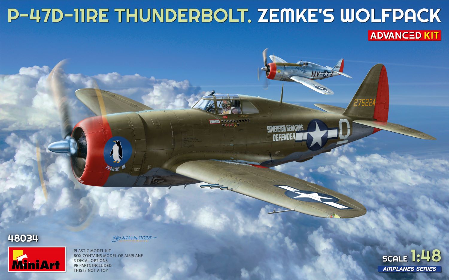 Model kit 1/48 Republic P-47D-11RE THUNDERBOLT. ZEMKE'S WOLFPACK (MiniArt)