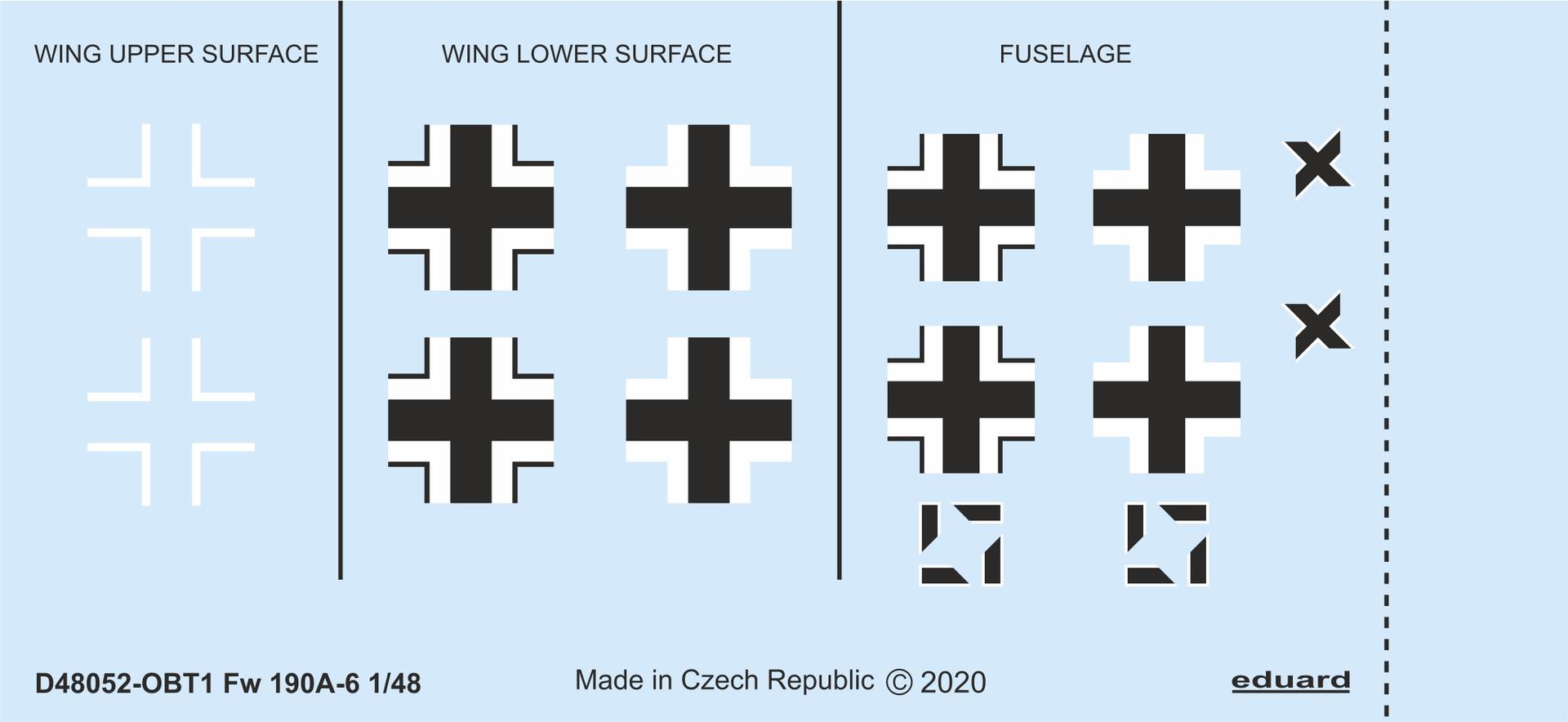 Decal 1/48 Fw 190A-6 national insignia (EDU)