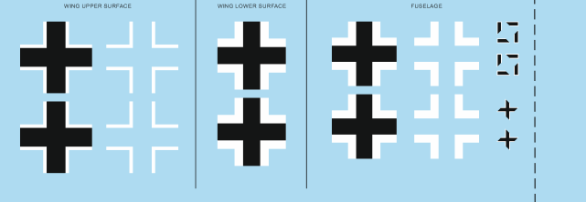 Decal 1/48 Bf 109G-2 national insignia (EDU)