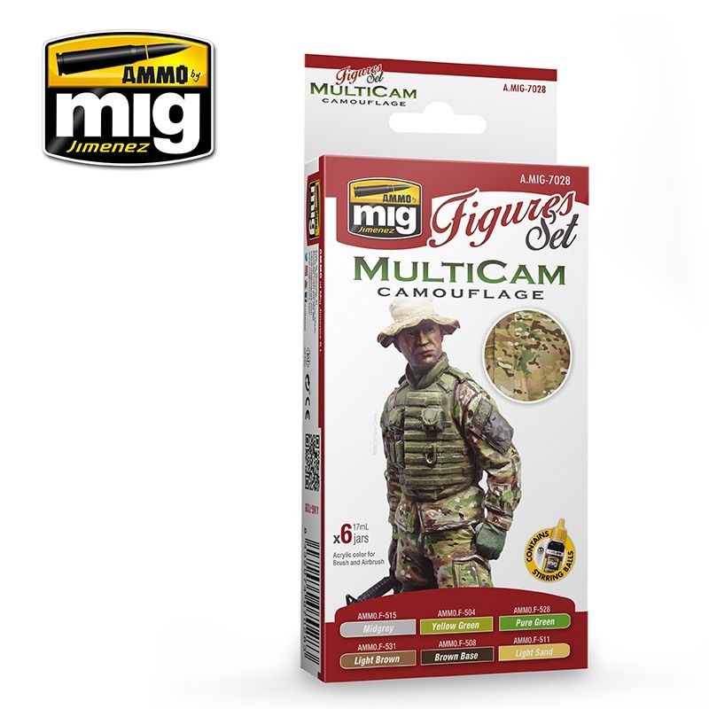 Multicam Camouflage Figures Set (Ammo Mig) (6x17ml) 