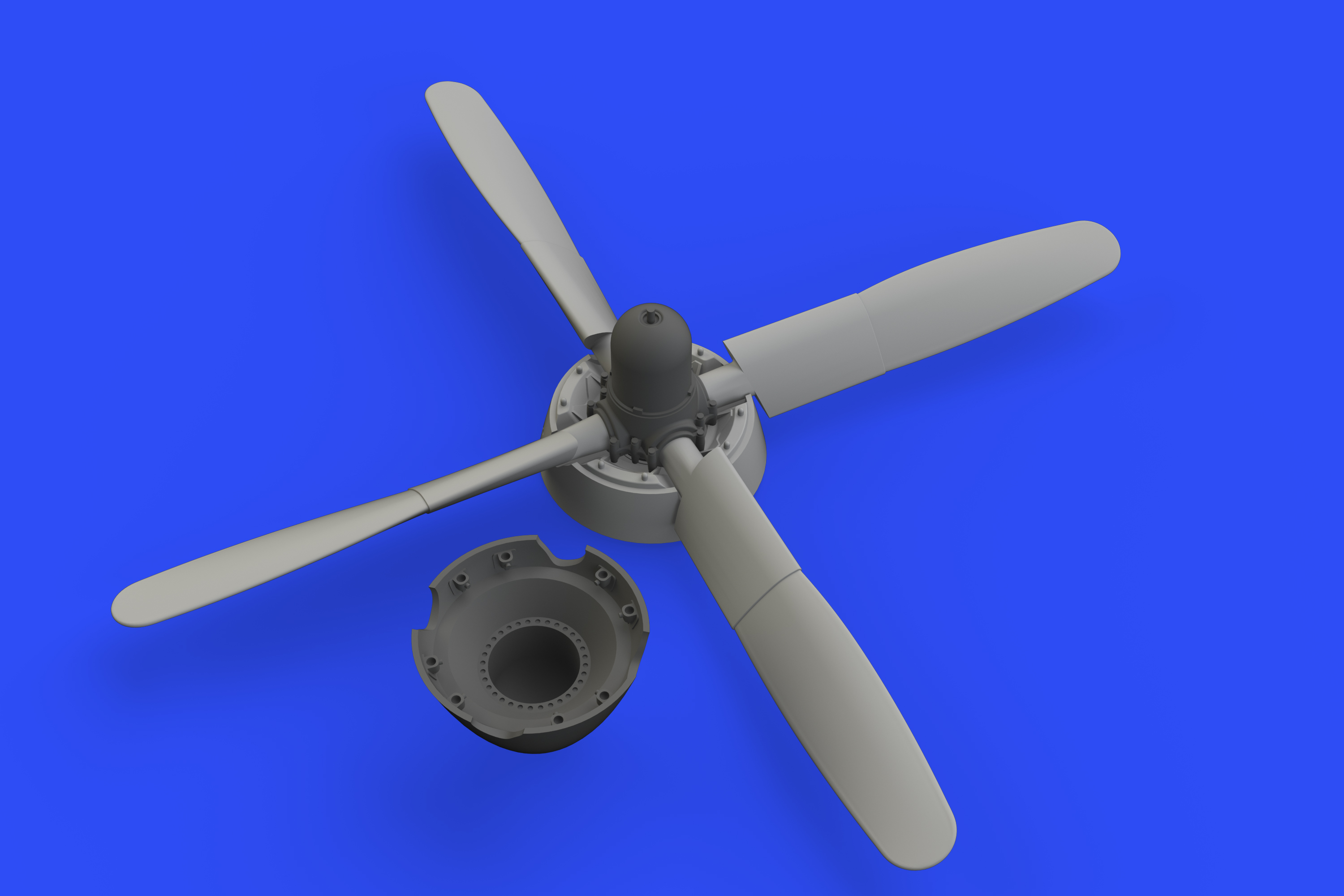 Additions (3D resin printing) 1/48      North-American P-51D-5 Mustang Hamilton Standard propeller (designed to be used with Eduard kits) 