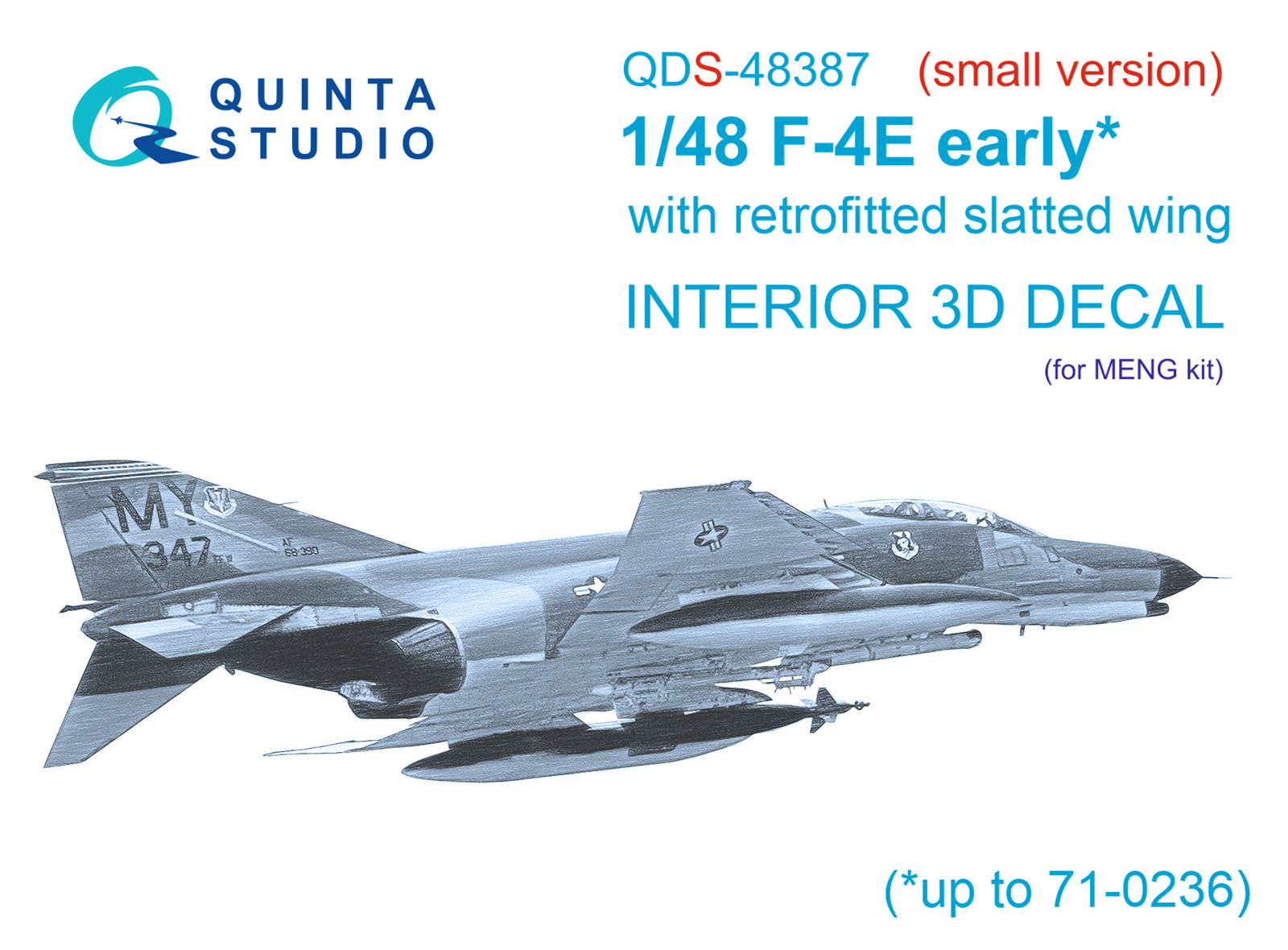 F-4E early with slatted wing 3D-Printed & coloured Interior on decal paper (Meng) (Small version)