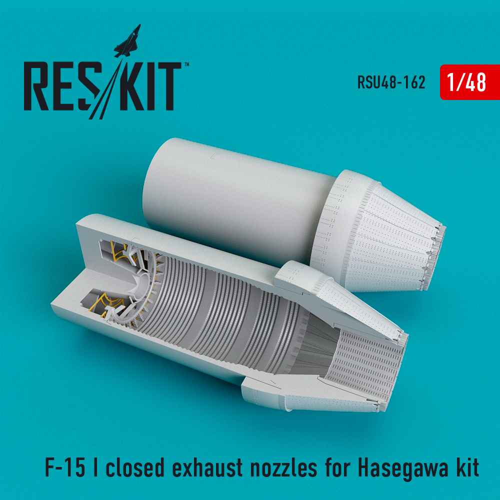 Additions (3D resin printing) 1/48 McDonnell F-15 Eagle (I) closed exhaust nozzles (ResKit)