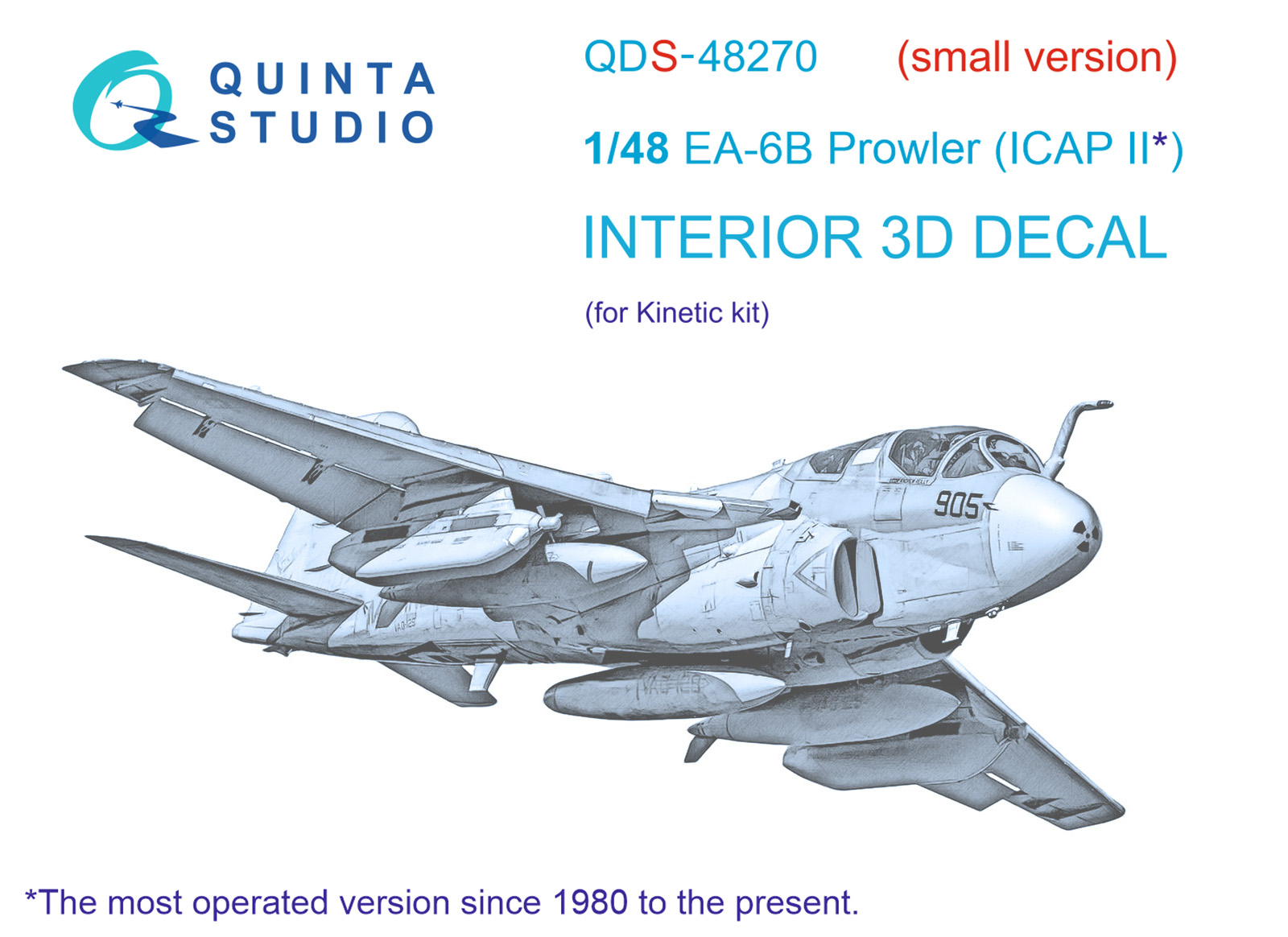 EA-6B Prowler (ICAP II) 3D-Printed & coloured Interior on decal paper (Kinetic) (Small version)