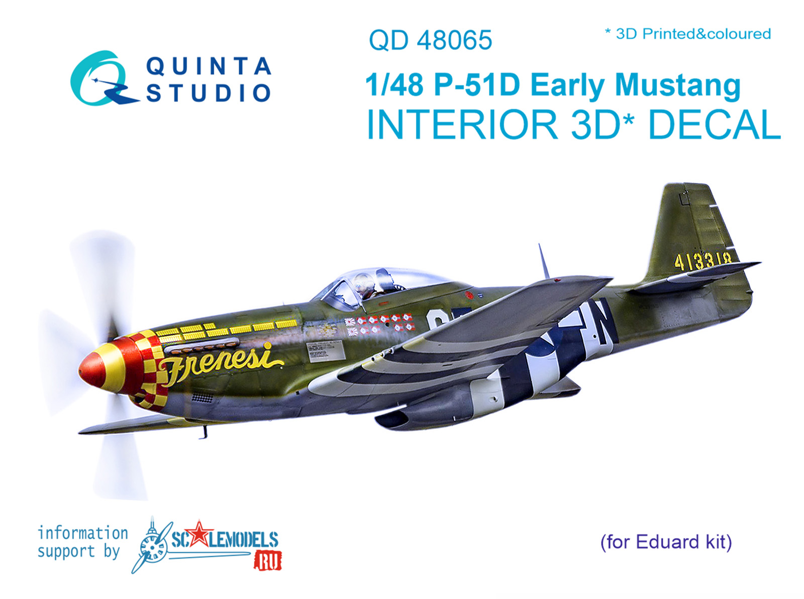 P-51D (Early) 3D-Printed & coloured Interior on decal paper (for Eduard kit)