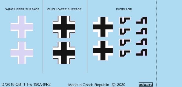 Decal 1/72  Fw 190A-8/R2 national insignia (EDU)