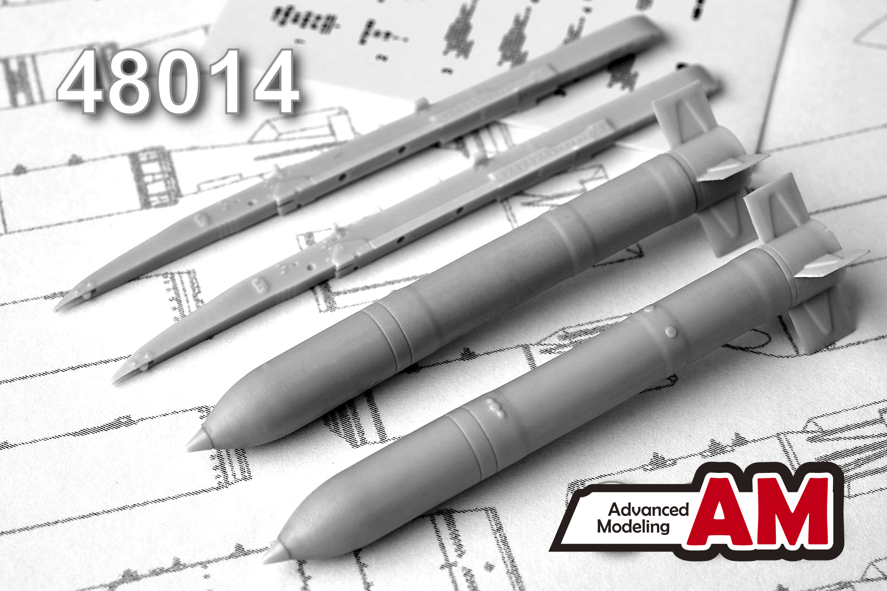 Additions (3D resin printing) 1/48 S -24B Block of unguided aviation missiles (Advanced Modeling) 