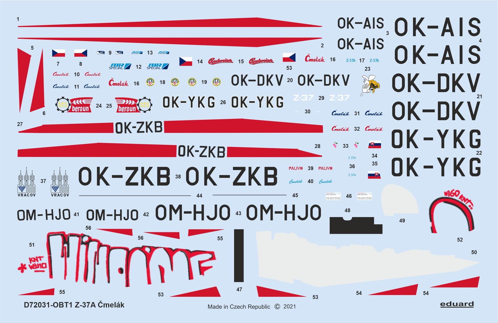 Decal 1/72 Z-37A Cmelak (EDU)