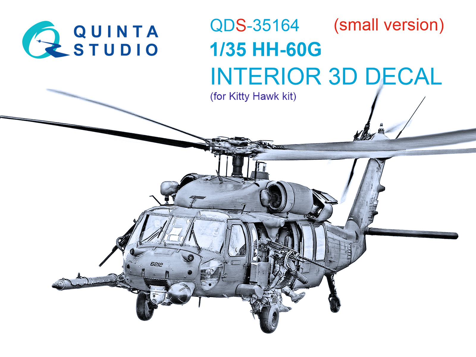 HH-60G Pave Hawk 3D-Printed & coloured Interior on decal paper (Kitty Hawk) (Small version)