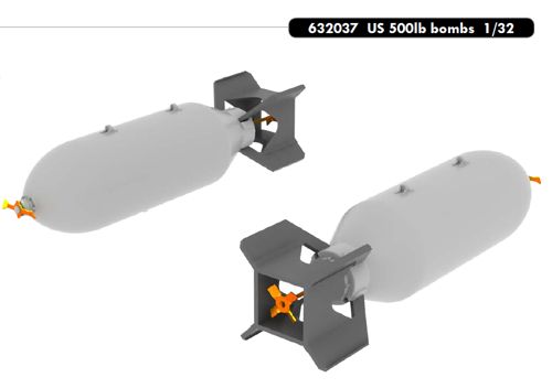 Additions (3D resin printing) 1/32 U.S. 500lb bombs 