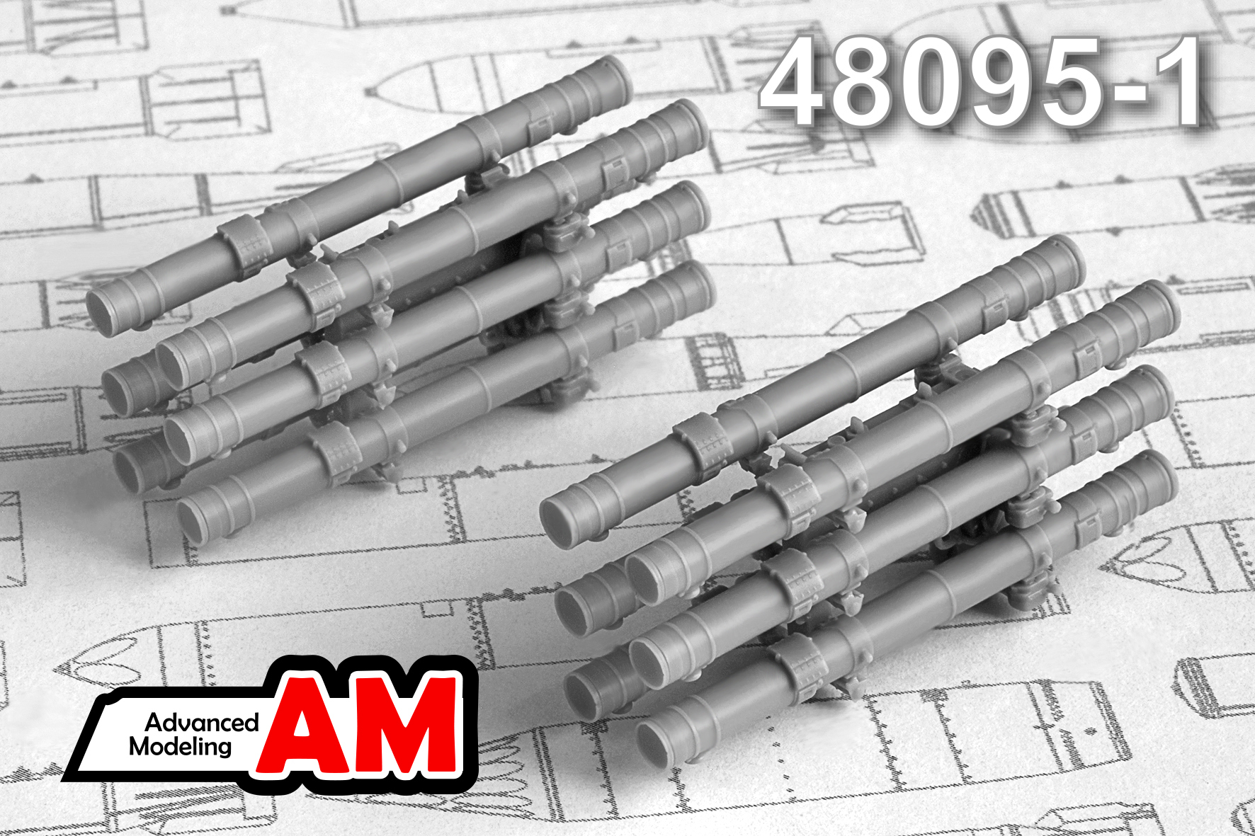 Additions (3D resin printing) 1/48 9M120 "Ataka" ATGM with APU-6 launcher (Advanced Modeling) 