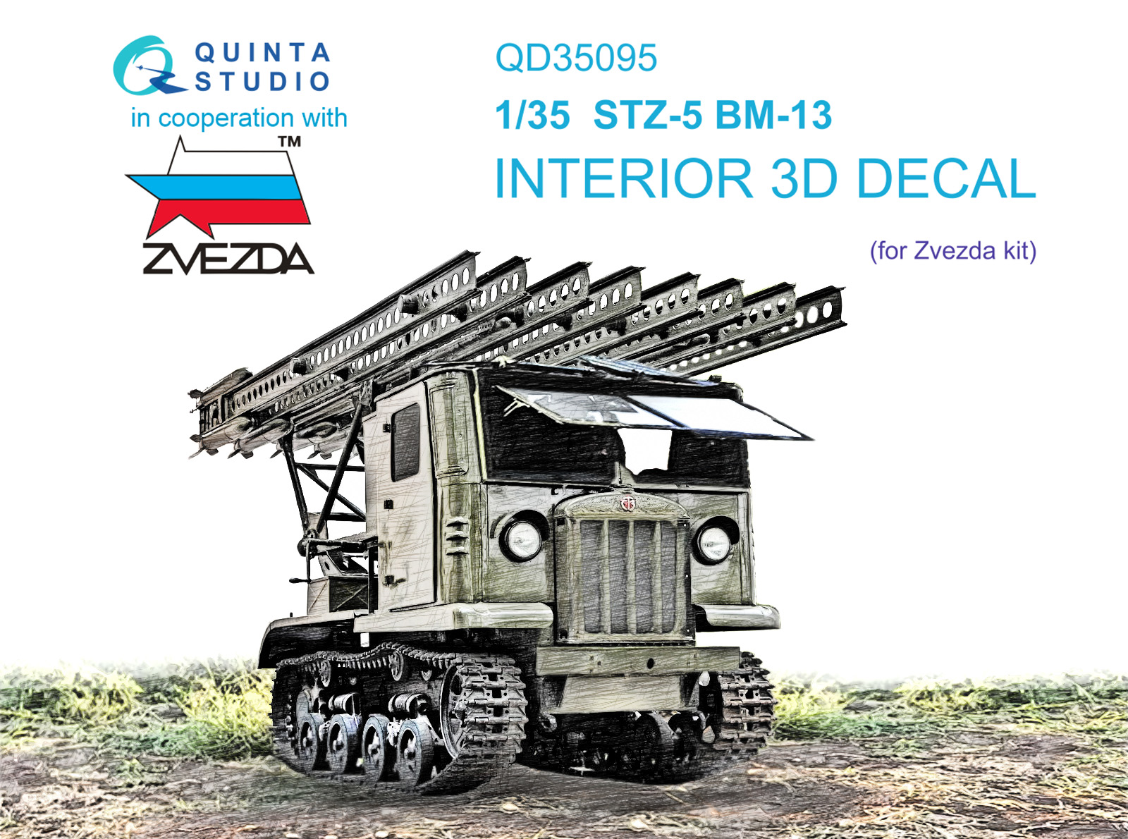 STZ-5 BM-13 3D-Printed & coloured Interior on decal paper (Zvezda)