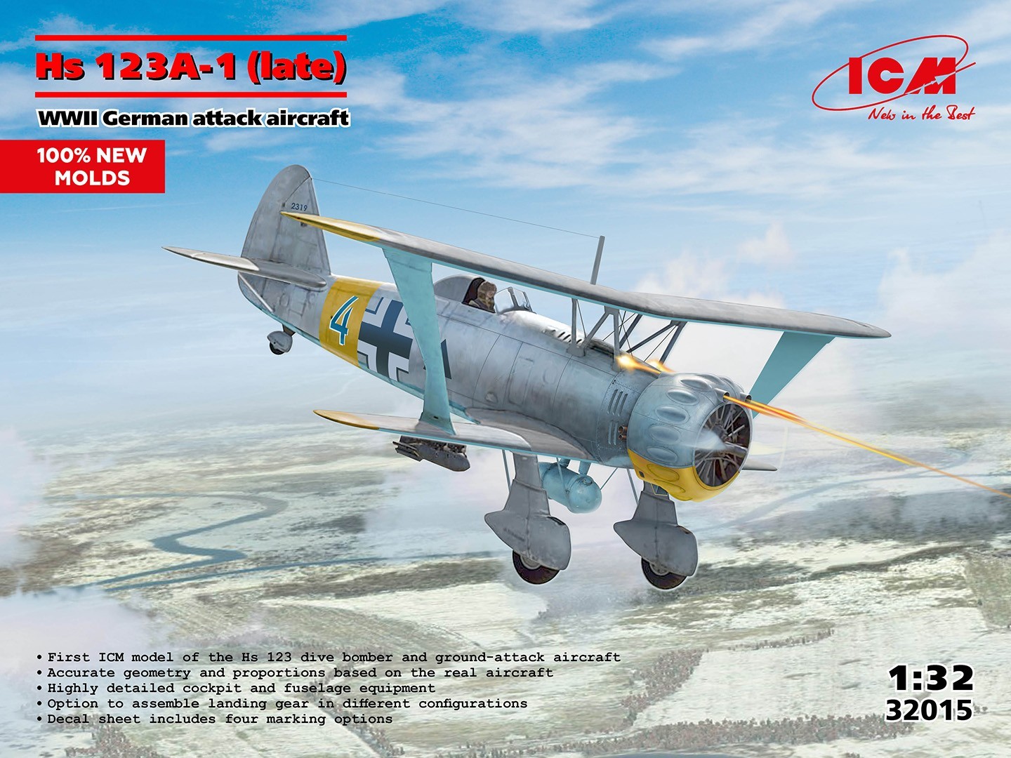 Model kit 1/32 Henschel Hs-123A-1 late version (ICM)