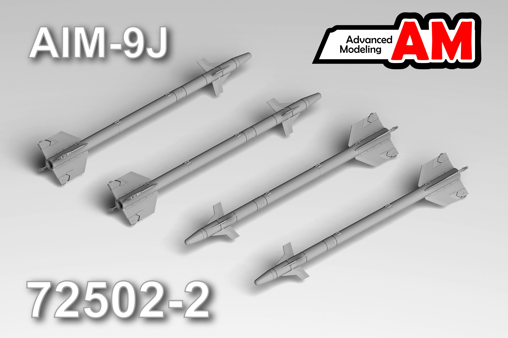 Additions (3D resin printing) 1/72 Set of 4 AIM-9J missile models (Advanced Modeling) 