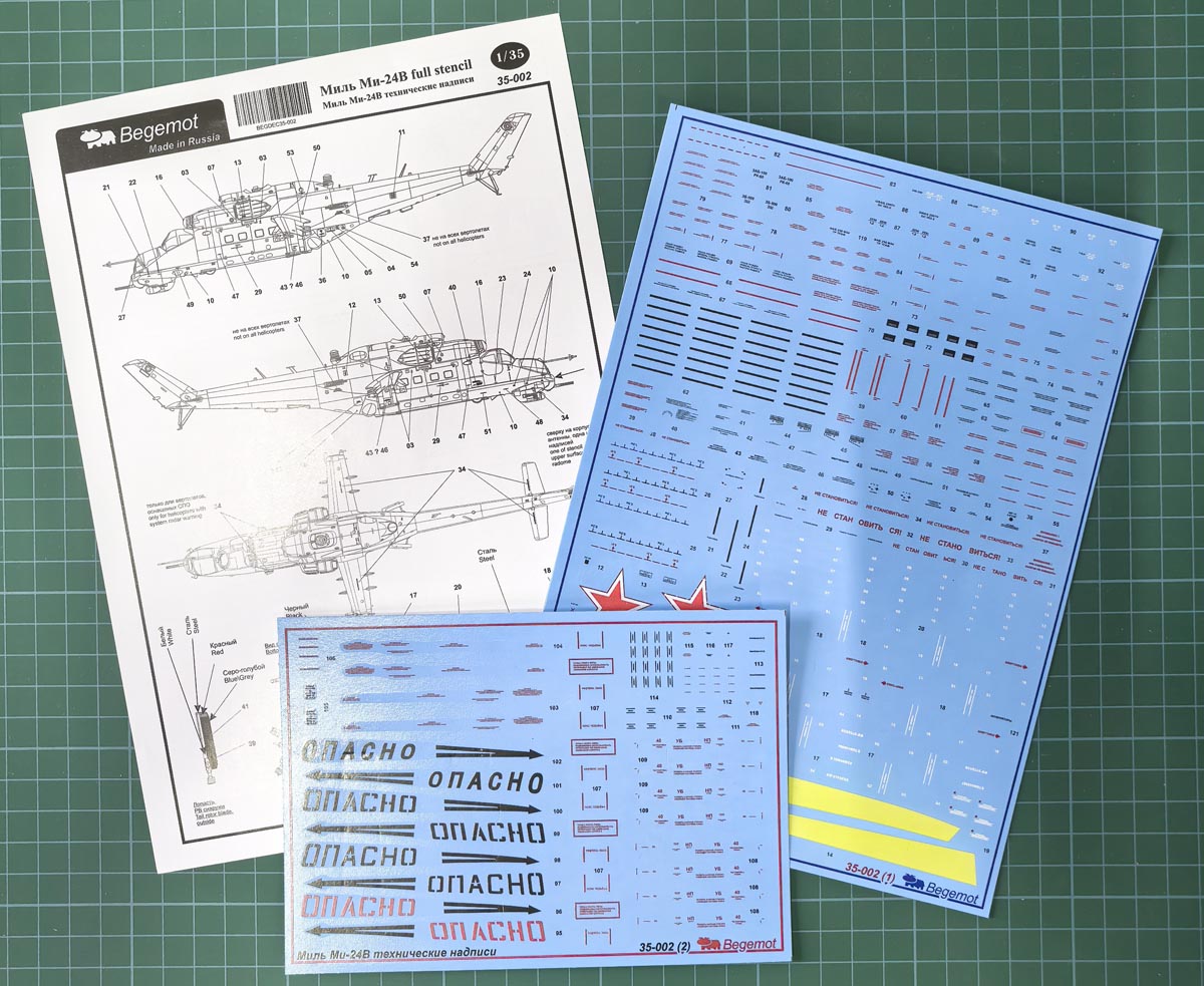 Decal 1/35 Mil Mi-25V technical inscriptions (Begemot)