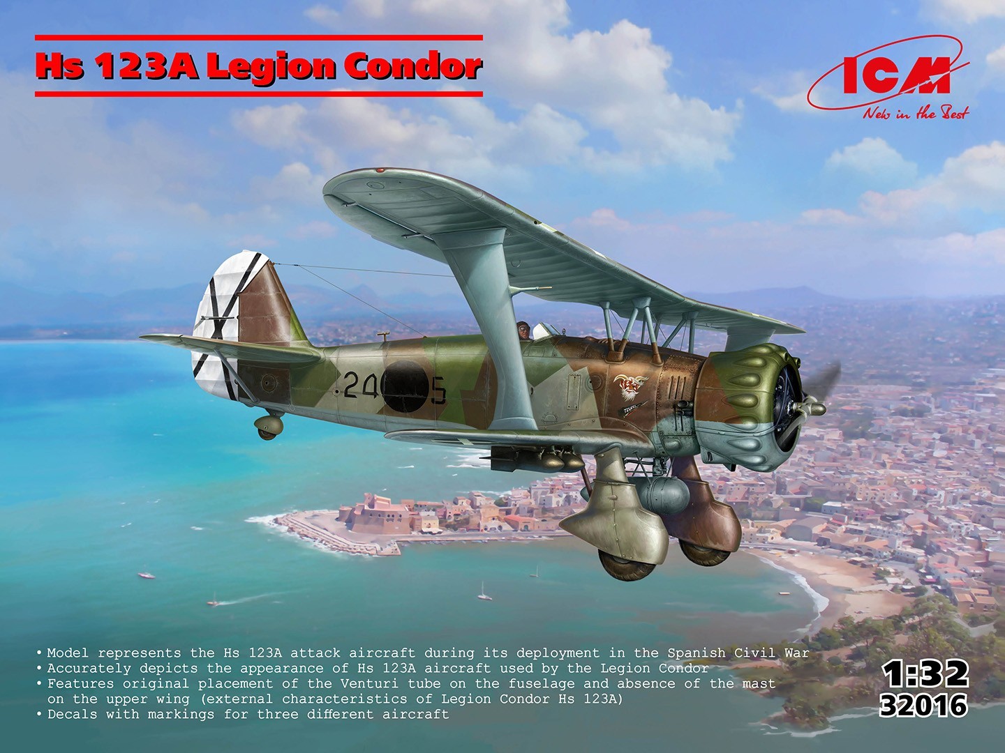 Model kit 1/32 Hs 123A-1 Legion Condor (3x camo) (ICM)