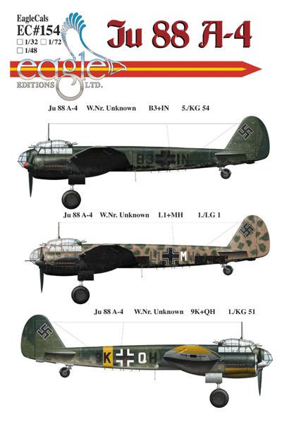 Decal 1/72 Junkers Ju-88A-4 (2) (Eagle Cal)