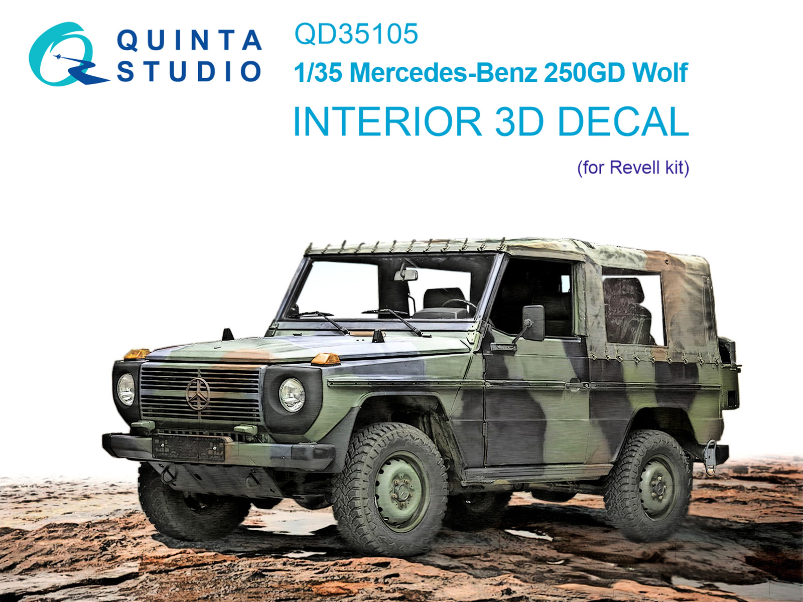 Mercedes-Benz 250GD Wolf 3D-Printed & coloured Interior on decal paper (Revell)