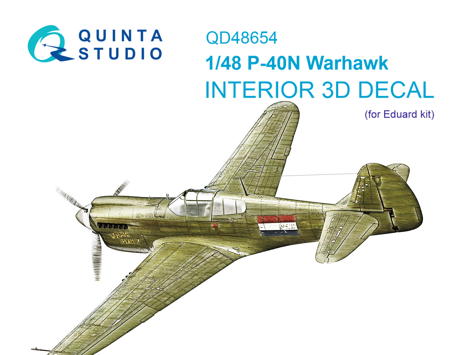 P-40N Warhawk 3D-Printed & coloured Interior on decal paper (Eduard)