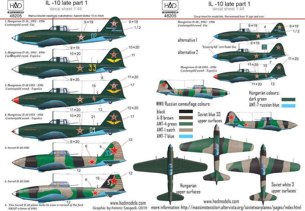 Decal 1/48 IL-10 late (7x camo) Part 1 (HAD)