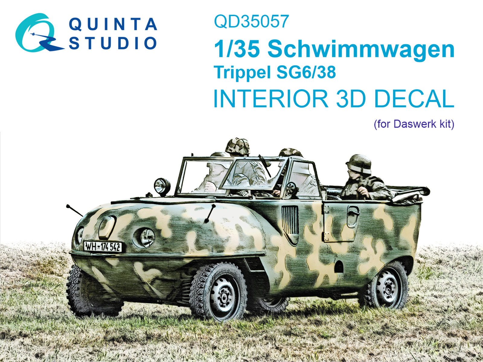 Schwimmwagen Trippel SG6/38 3D-Printed & coloured Interior on decal paper (Daswerk)