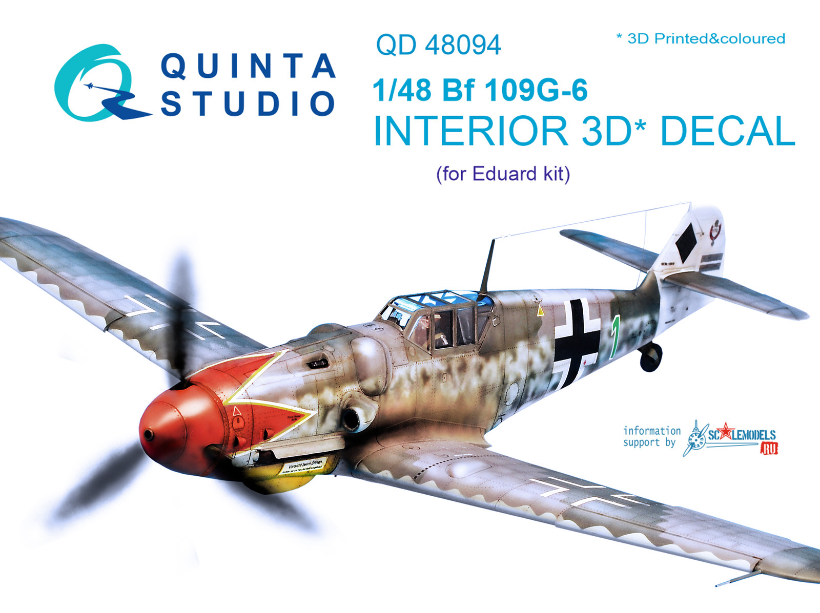  Bf 109G-6 3D-Printed & coloured Interior on decal paper (for Eduard  kit)
