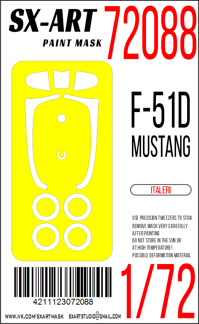 Paint Mask 1/72 F-51D Mustang (Italeri)