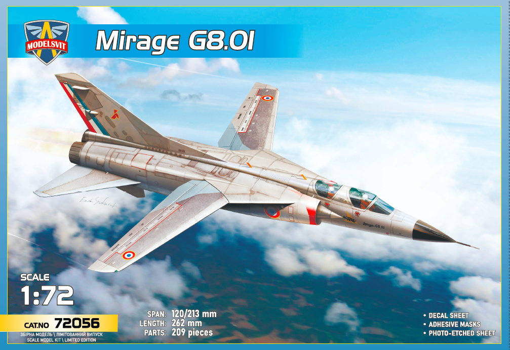 Model kit 1/72 Dassault Mirage G8-01 (Modelsvit)