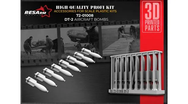 Additions (3D resin printing) 1/72 Fragmentation bomb 50kg DT-2 (RESArm) (damage box)