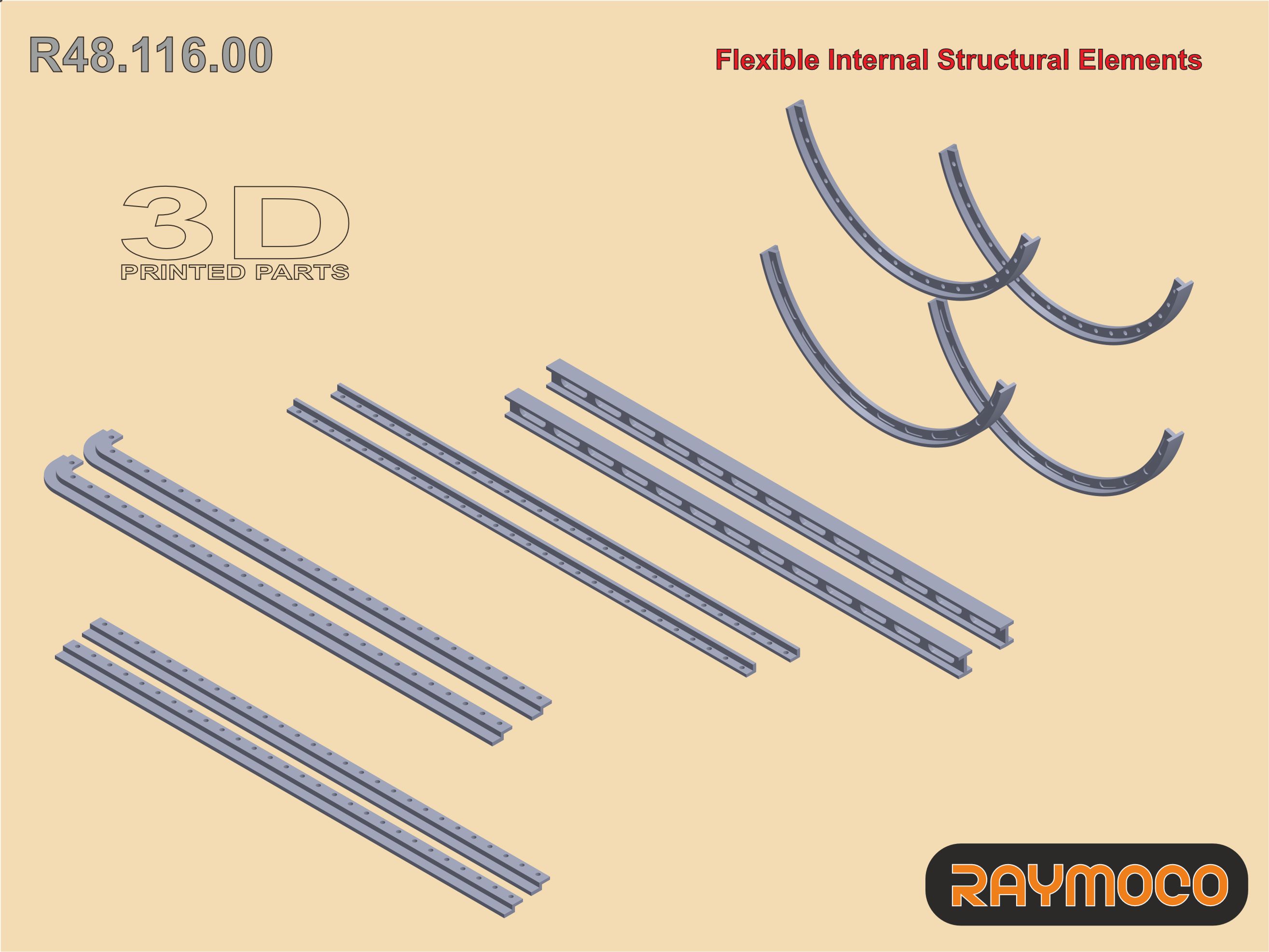 Additions (3D resin printing) 1/48 Flexible Internal Structural Elements (Raymoco)