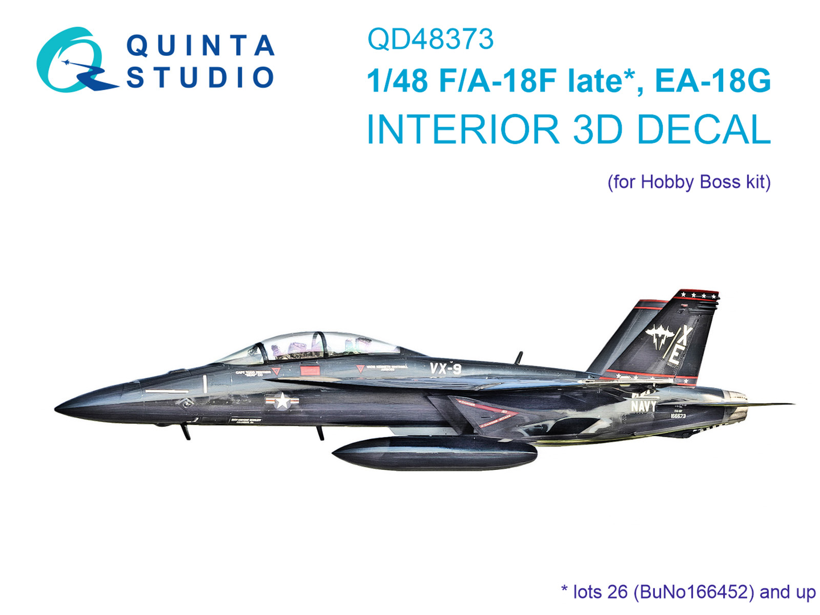 F/A-18F late / EA-18G 3D-Printed & coloured Interior on decal paper (Hobby Boss)