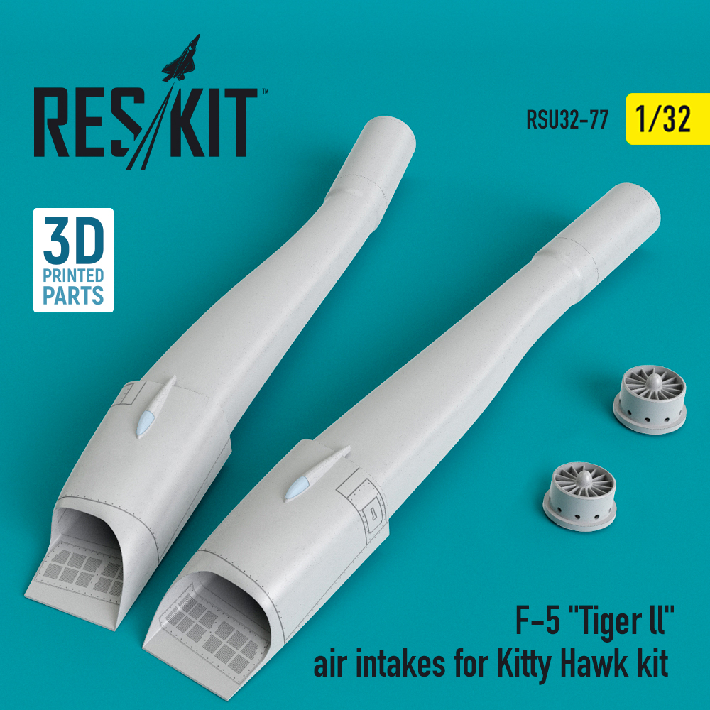 Additions (3D resin printing) 1/32 Northrop F-5 Tiger ll air intakes (designed to be used with Kitty Hawk Model kits)