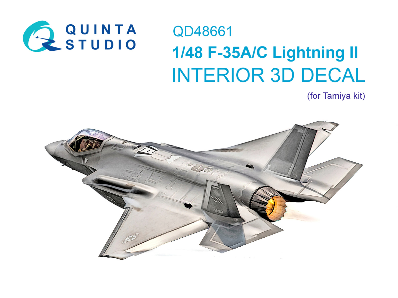 F-35A/F-35C Lightning II 3D-Printed & coloured Interior on decal paper (Tamiya)