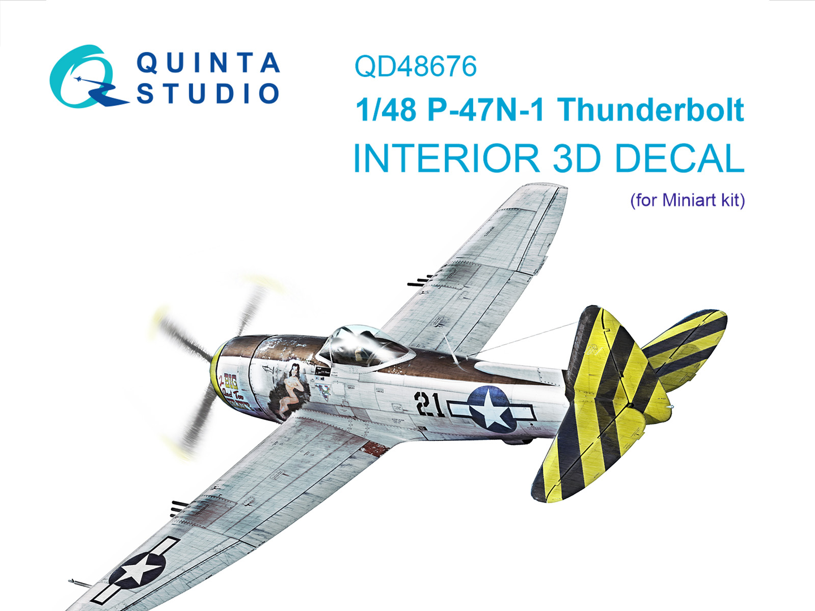 P-47N-1 Thunderbolt 3D-Printed & coloured Interior on decal paper (Miniart)