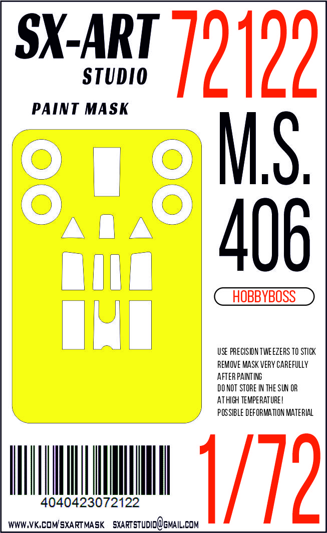 Paint Mask 1/72 M.S.406 (Hobbyboss)