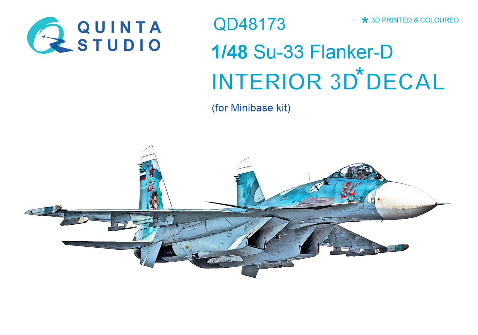 Su-33 3D-Printed & coloured Interior on decal paper (for Minibase kit)