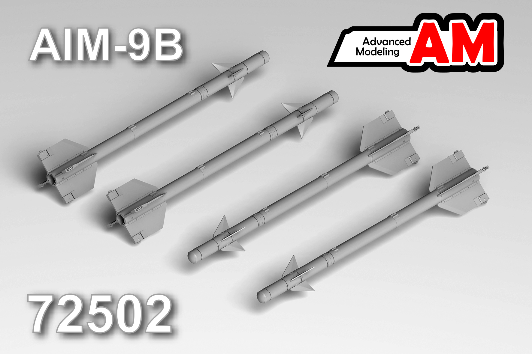 Additions (3D resin printing) 1/72 Set of 4 AIM-9B missile models (Advanced Modeling) 