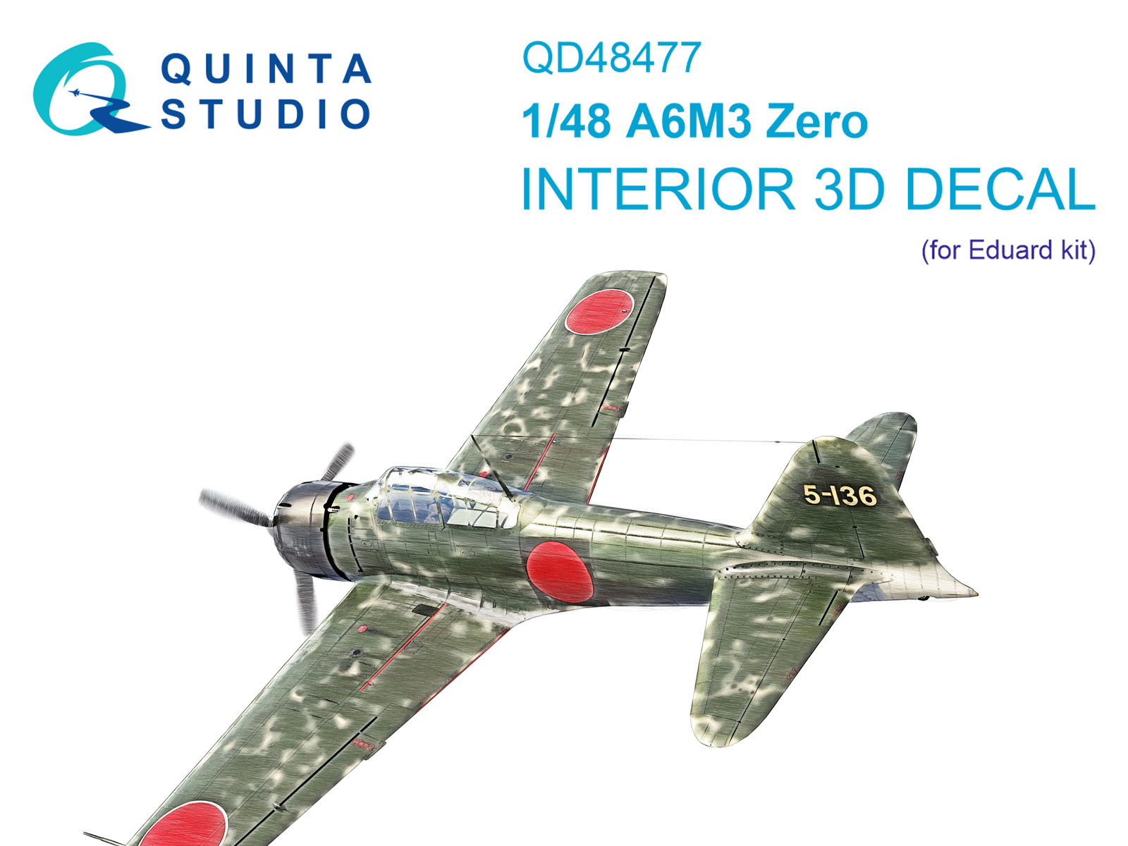 A6M3 Zero 3D-Printed & coloured Interior on decal paper (Eduard)