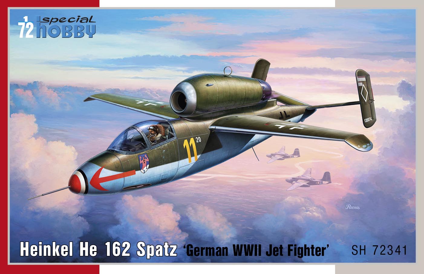 Model kit 1/72 Heinkel He 162 Spatz German WWII Jet Fighter (Special Hobby)