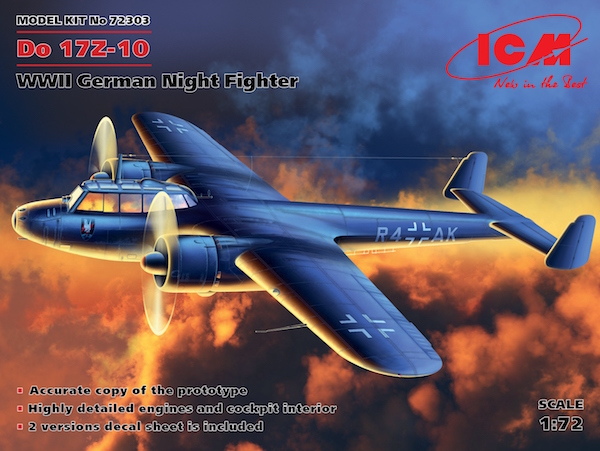 Model kit 1/72 Dornier Do 17Z-10 German WWII Night Fighter(ICM)