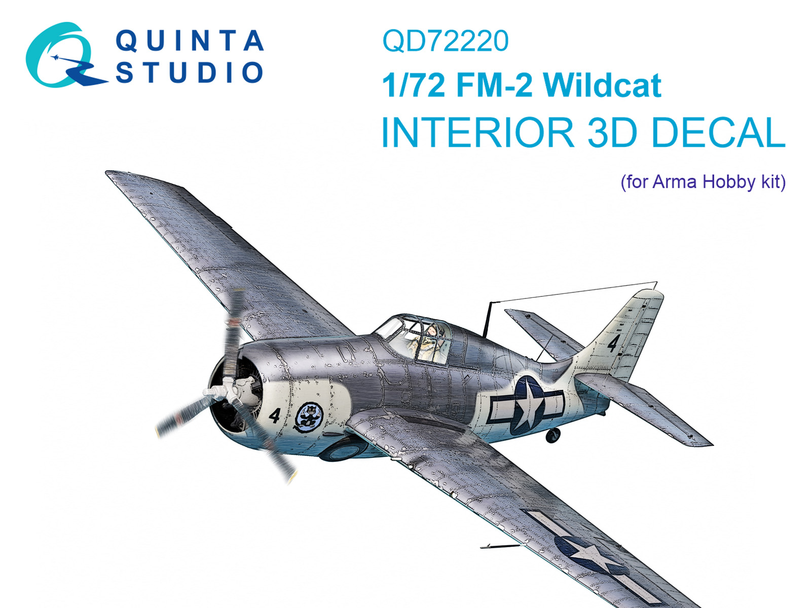 FM-2 Wildcat 3D-Printed & coloured Interior on decal paper (Arma Hobby)
