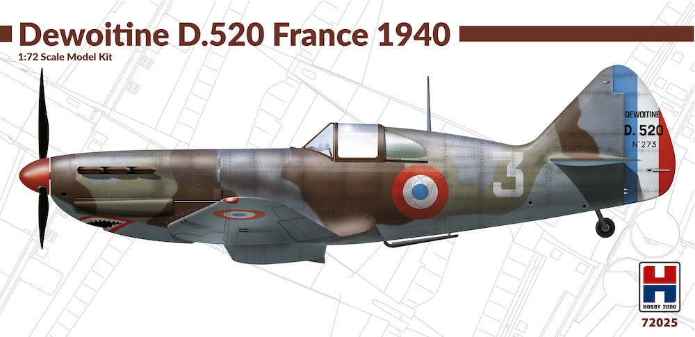 Model kit 1/72      Dewoitine D.520 France 1940 (ex Hasegawa) (Hobby 2000)